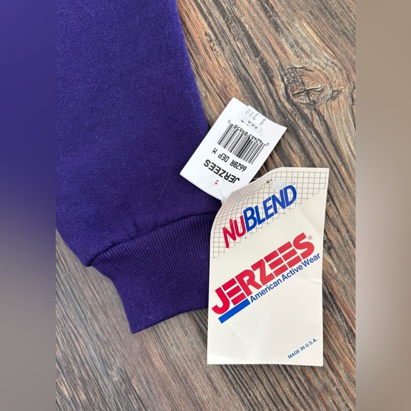 Vtg 90s JERZEES NUBLEND Girls M 10-12 Purple Crewneck Sweatshirt USA NOS NWT - Picture 6 of 9